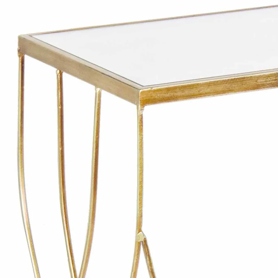 Elegante console in staal en glas met modern design en glamour 2 stuks - Irene Viadurini
