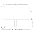 Uitschuifbare buitenconsole met metalen voet en HPL-blad - Aghetto Viadurini