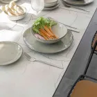 Uitschuifbare buitenconsole met metalen voet en HPL-blad - Aghetto Viadurini