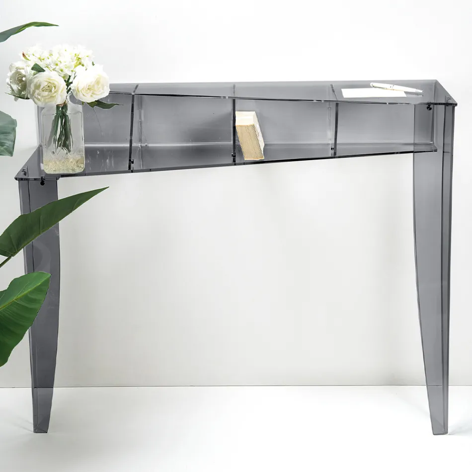 Vaste console met 4 opbergvakken voor voorwerpen in PMMA Made in Italy - Aladdin Viadurini