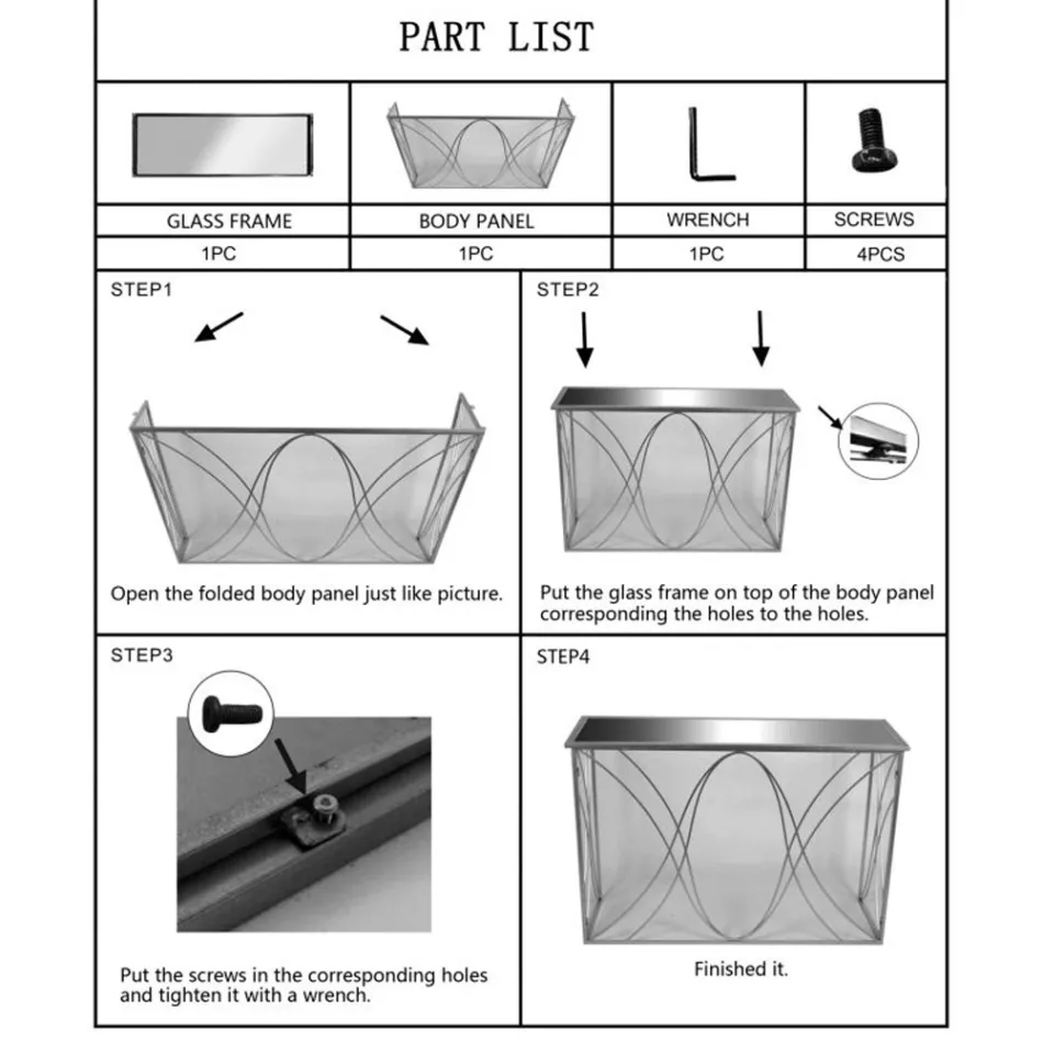 Vaste toegangsconsole van goudkleurig ijzer met spiegelblad - Emilia Viadurini