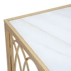 Vaste toegangsconsole in goudkleurig ijzer met glazen blad - Primula Viadurini