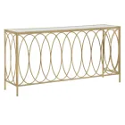 Vaste toegangsconsole in goudkleurig ijzer met glazen blad - Primula Viadurini