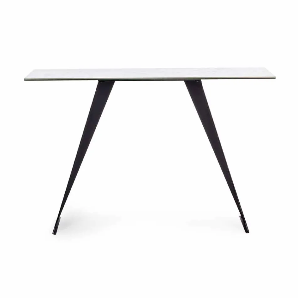 Stalen console met modern design van keramiek en glas - Cubebe Viadurini