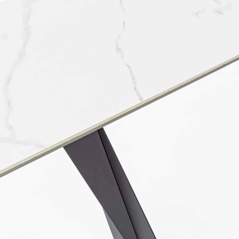 Stalen console met modern design van keramiek en glas - Cubebe Viadurini