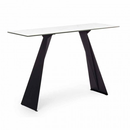Stalen console met modern design van keramiek en glas - Cubebe Viadurini