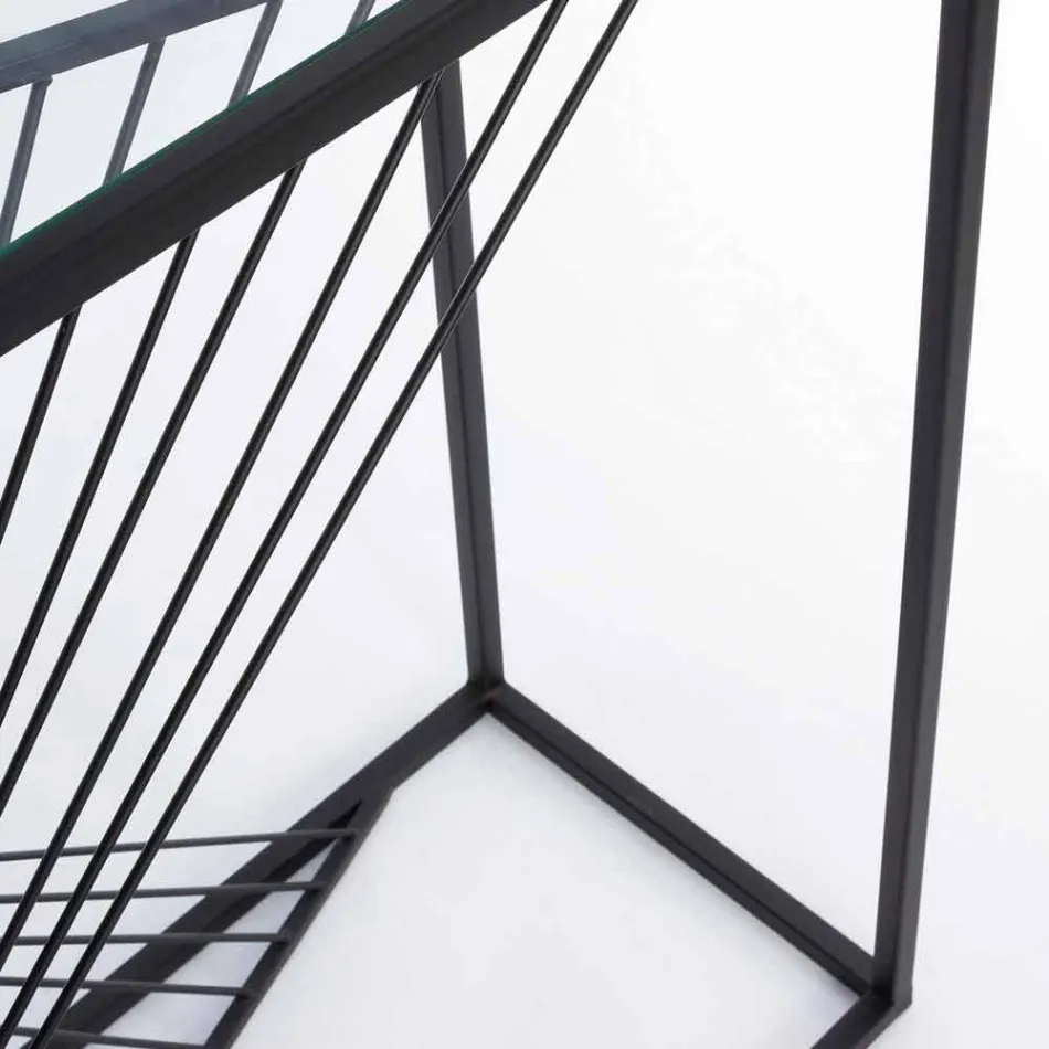 Console in staal en glas Modern design Originele spiraal - Sasuke Viadurini