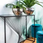 Console in staal en glas Modern design Originele spiraal - Sasuke Viadurini