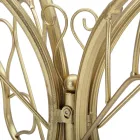 Vergulde ijzeren console met transparant glazen blad - Farella Viadurini