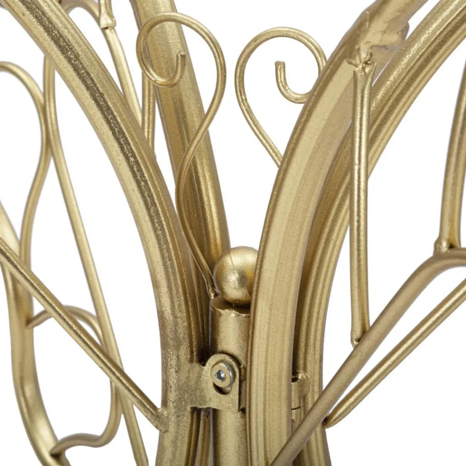 Vergulde ijzeren console met transparant glazen blad - Farella Viadurini