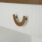 Houten console met bovenblad en inzetstukken met een afgerond ontwerp en lade - Rachel Viadurini