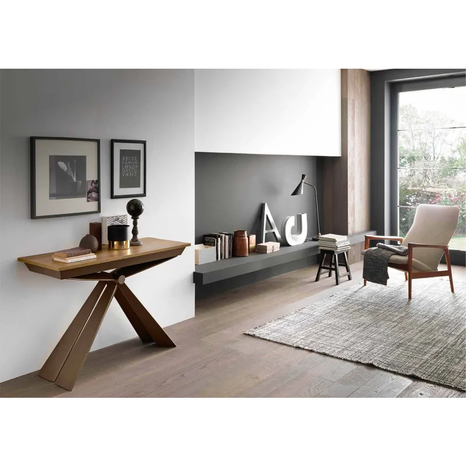 Console in hout en metaal uitschuifbaar tot 295 cm Made in Italy - Timedio Viadurini