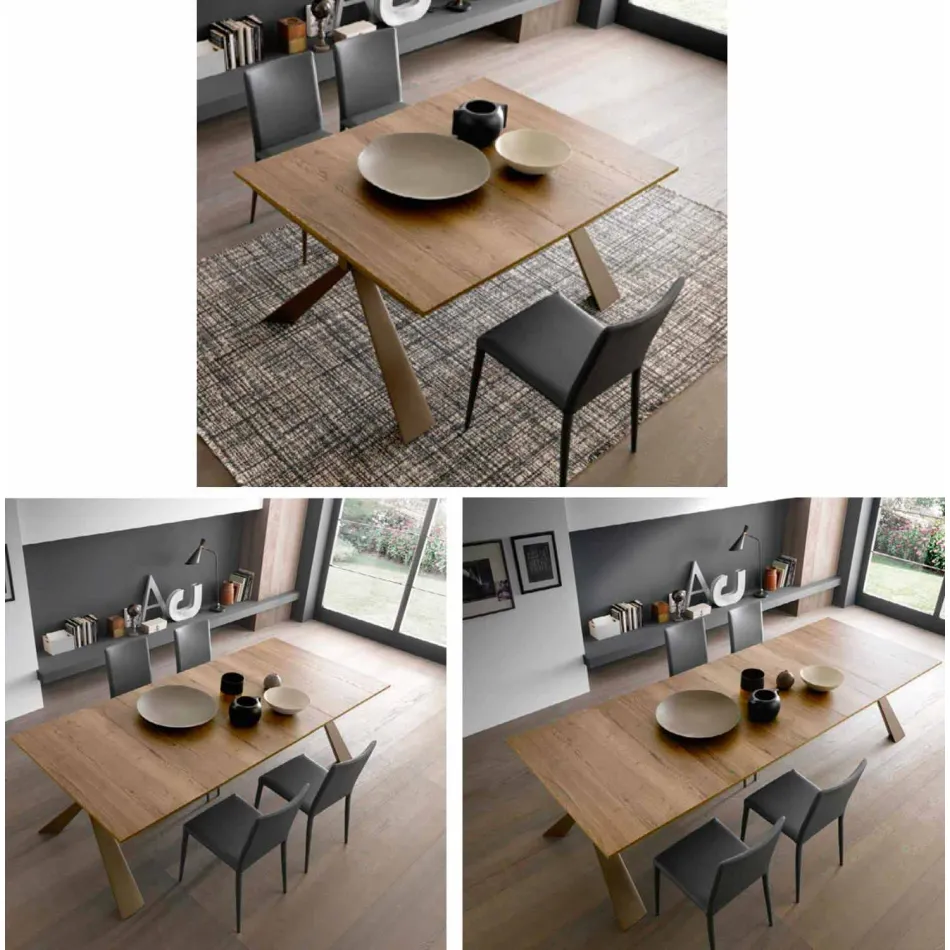 Console in hout en metaal uitschuifbaar tot 295 cm Made in Italy - Timedio Viadurini