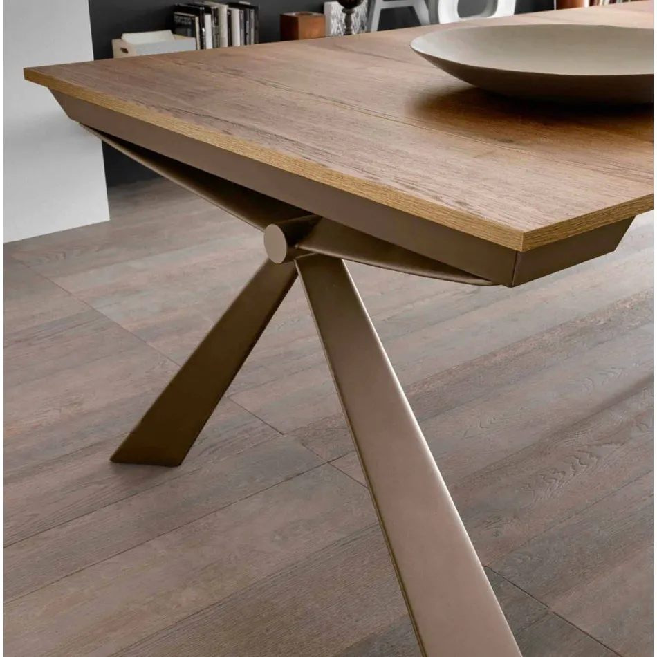 Console in hout en metaal uitschuifbaar tot 295 cm Made in Italy - Timedio Viadurini