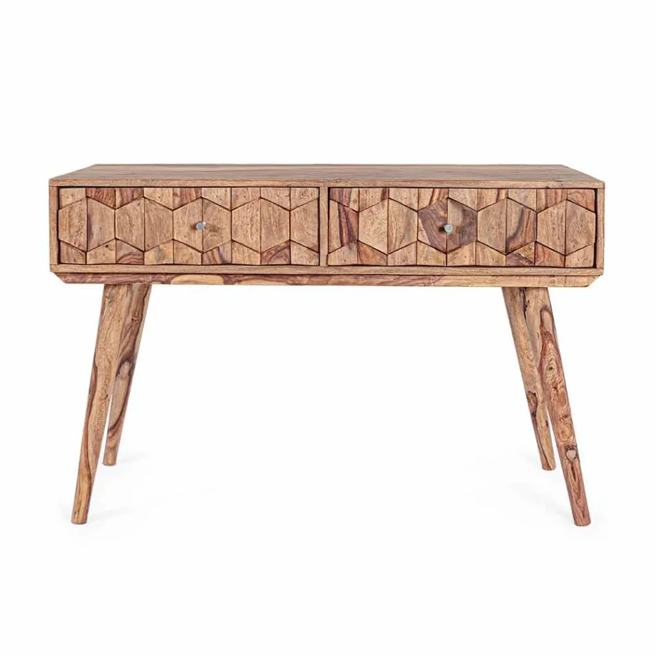 Console van Sheesham-hout met twee laden. Luxe design Homemotion - Fregene Viadurini