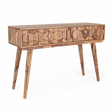Console van Sheesham-hout met twee laden. Luxe design Homemotion - Fregene Viadurini