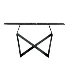 Concordia metalen consoletafel met keramisch blad in marmerlook, gemaakt in Italië. Viadurini