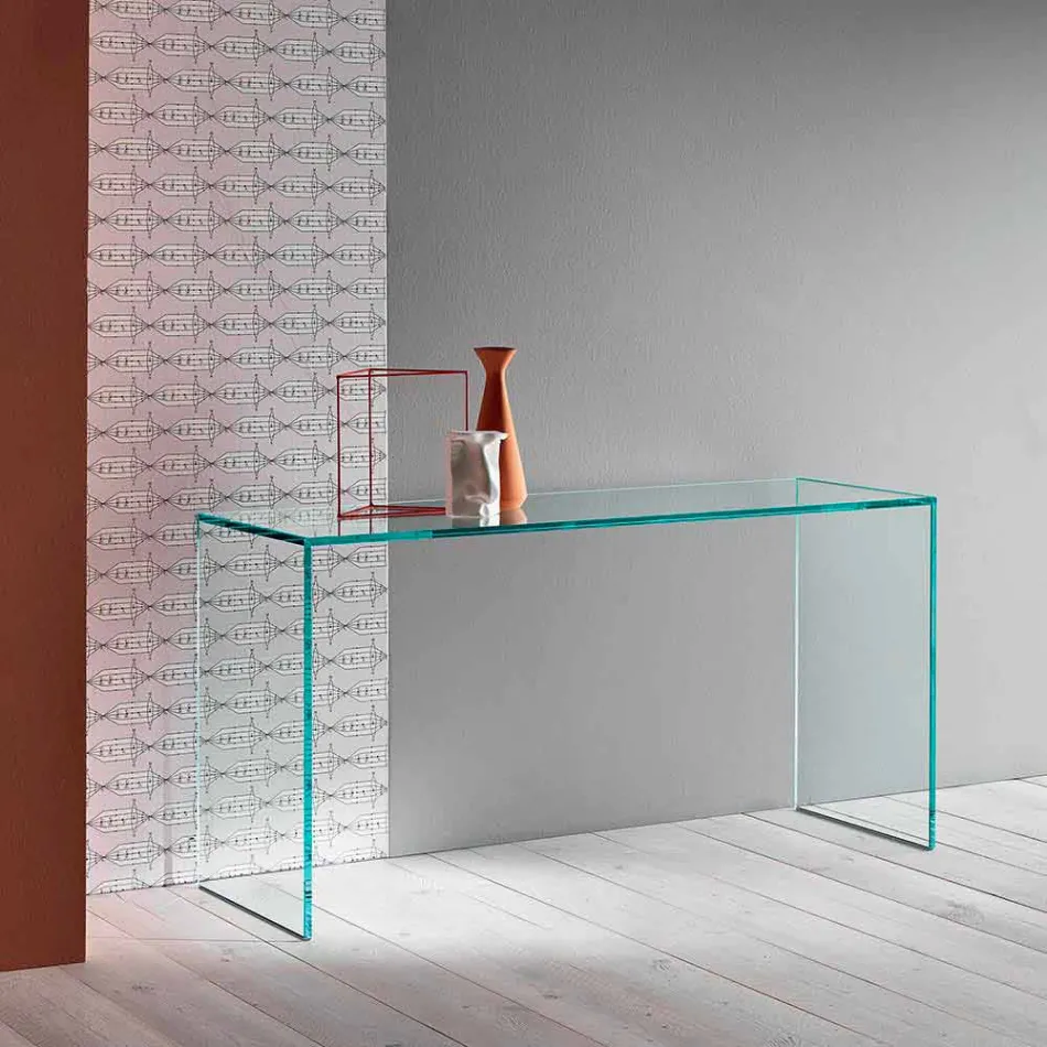 Console in extra helder glas Elegant minimaal ontwerp 2 afmetingen - Selex Viadurini