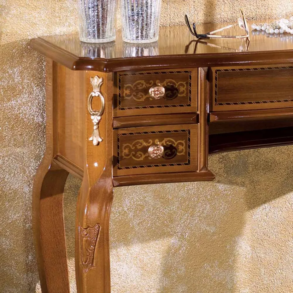 Klassieke toegangsconsole in hout met 5 lades Made in Italy - Richard Viadurini