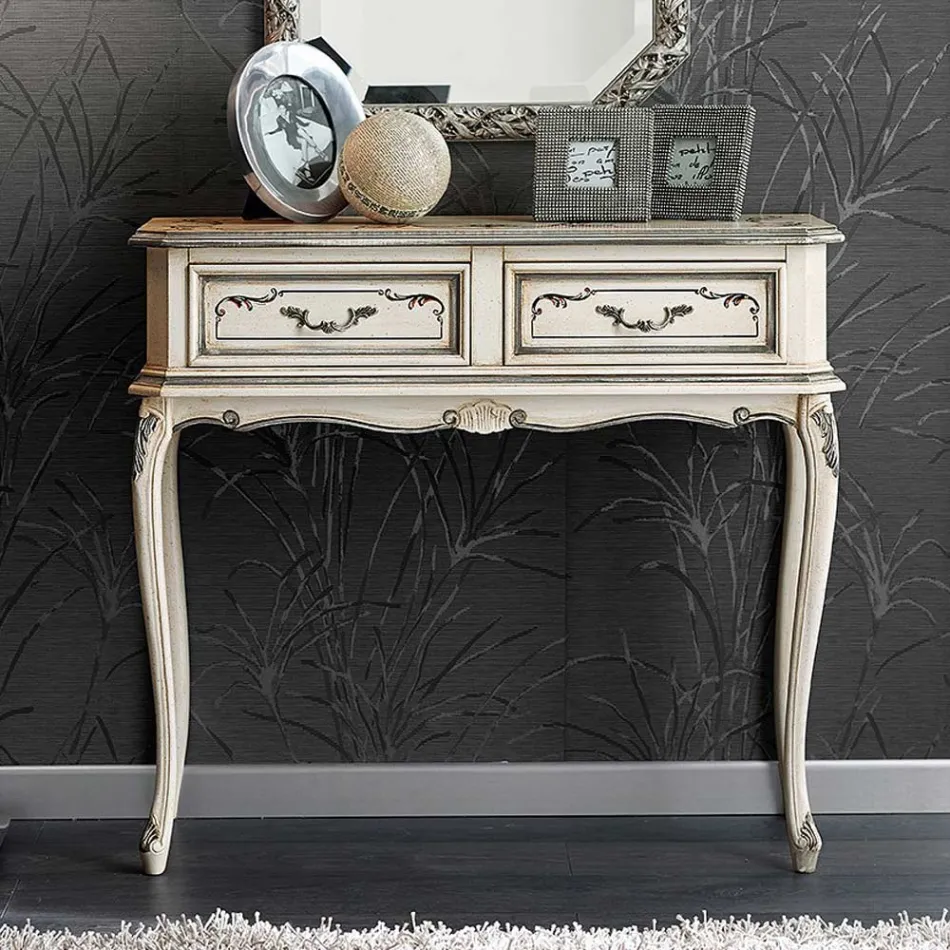 Klassieke toegangsconsole in hout met laden Made in Italy - Richard Viadurini