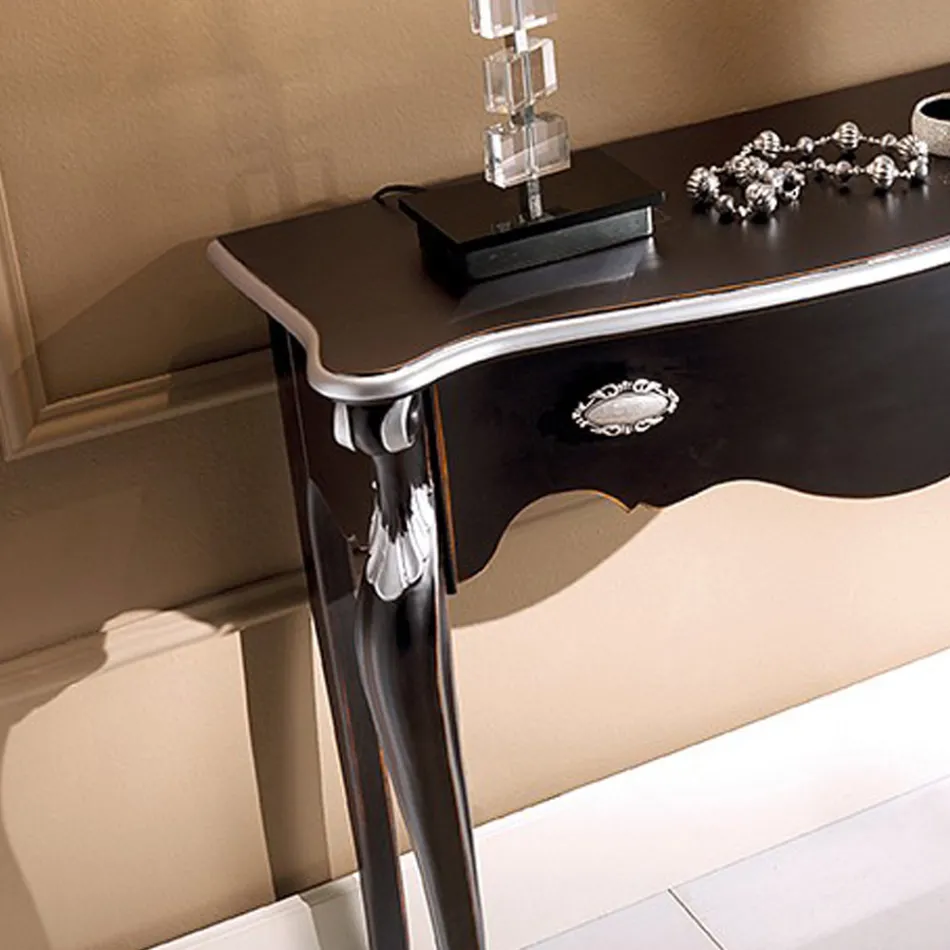 Klassieke houten toegangsconsole met lade Made in Italy - Ottaviano Viadurini