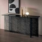 Design Entree Console Extralight Decorated Glass Made in Italy - Sestola Viadurini