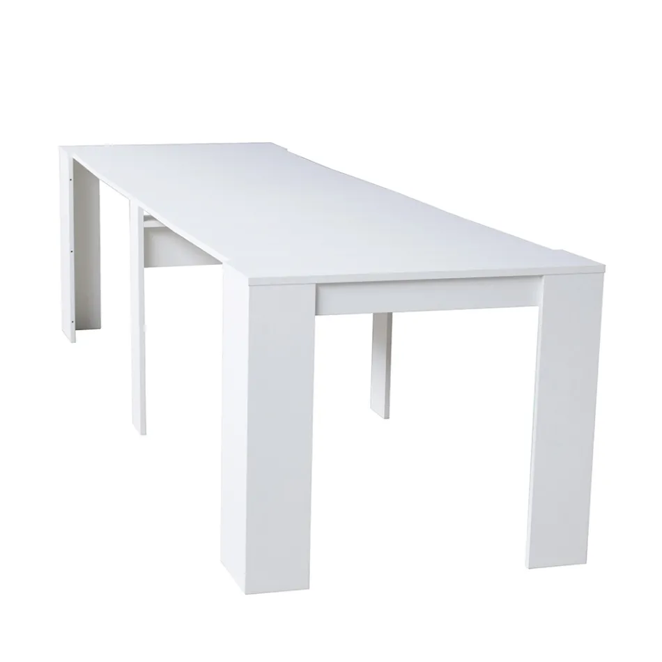 Moderne uitschuifbare console 296 cm in melaminehout Made in Italy - Ariella Viadurini