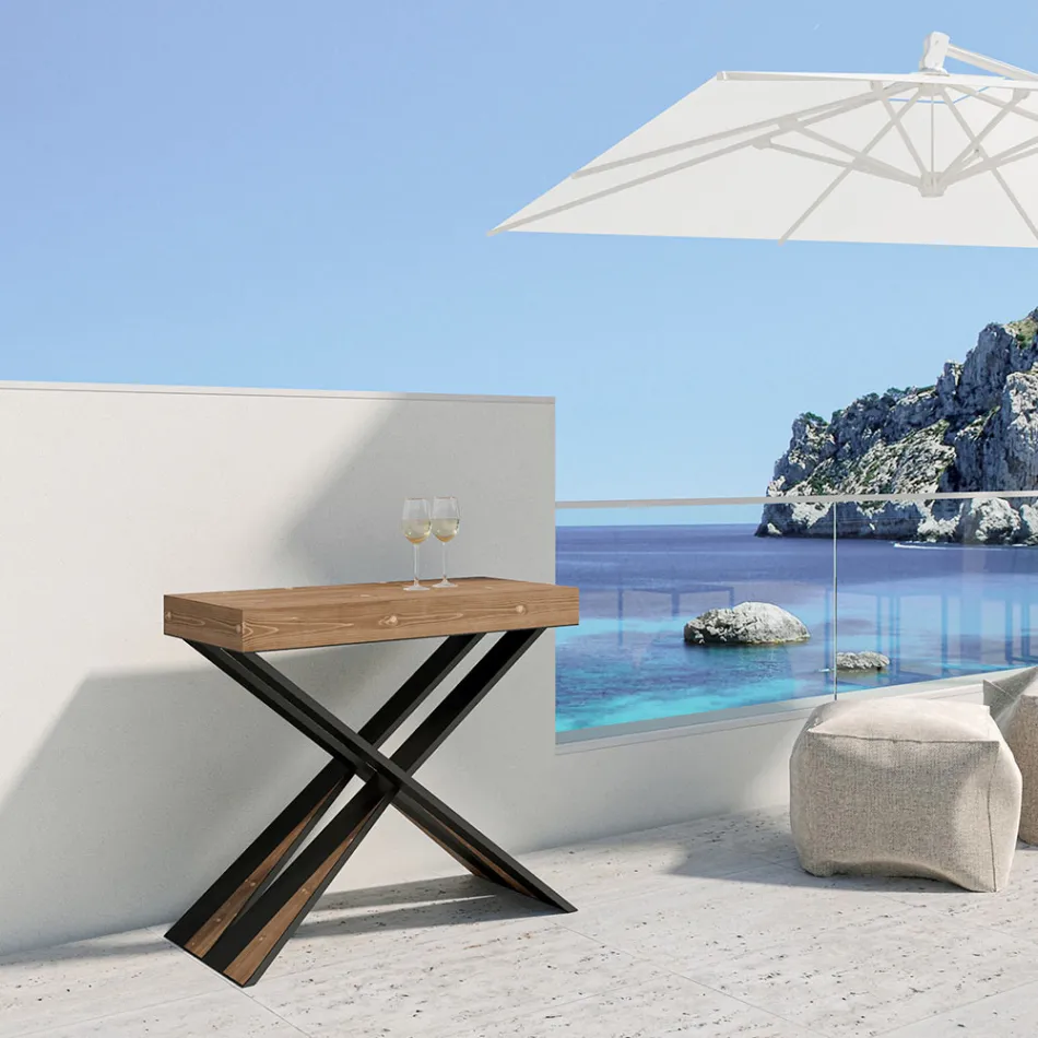 Moderne console uitschuifbaar tot 300 cm met antraciet frame Made in Italy - Avventura Viadurini