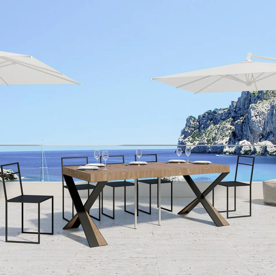 Moderne console uitschuifbaar tot 300 cm met antraciet frame Made in Italy - Avventura Viadurini