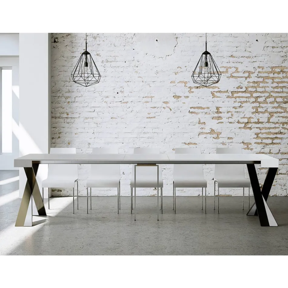 Moderne console uitschuifbaar tot 300 cm met antraciet frame Made in Italy - Avventura Viadurini