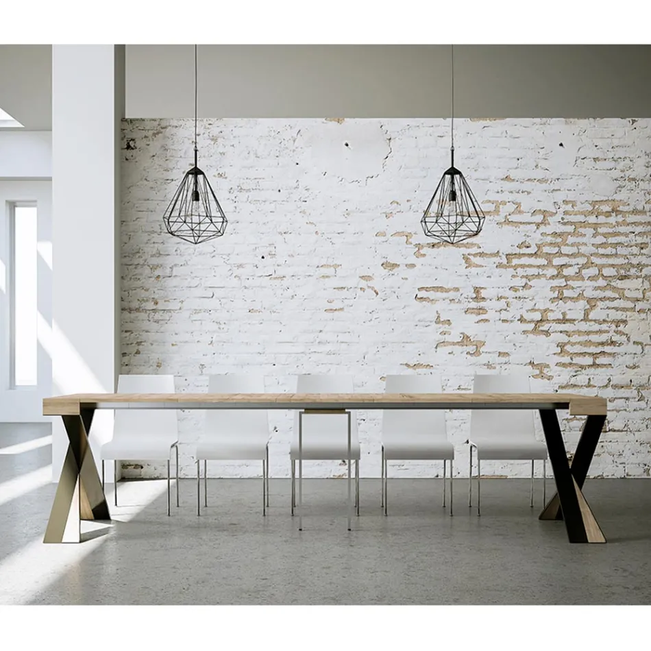 Moderne console uitschuifbaar tot 300 cm met antraciet frame Made in Italy - Avventura Viadurini