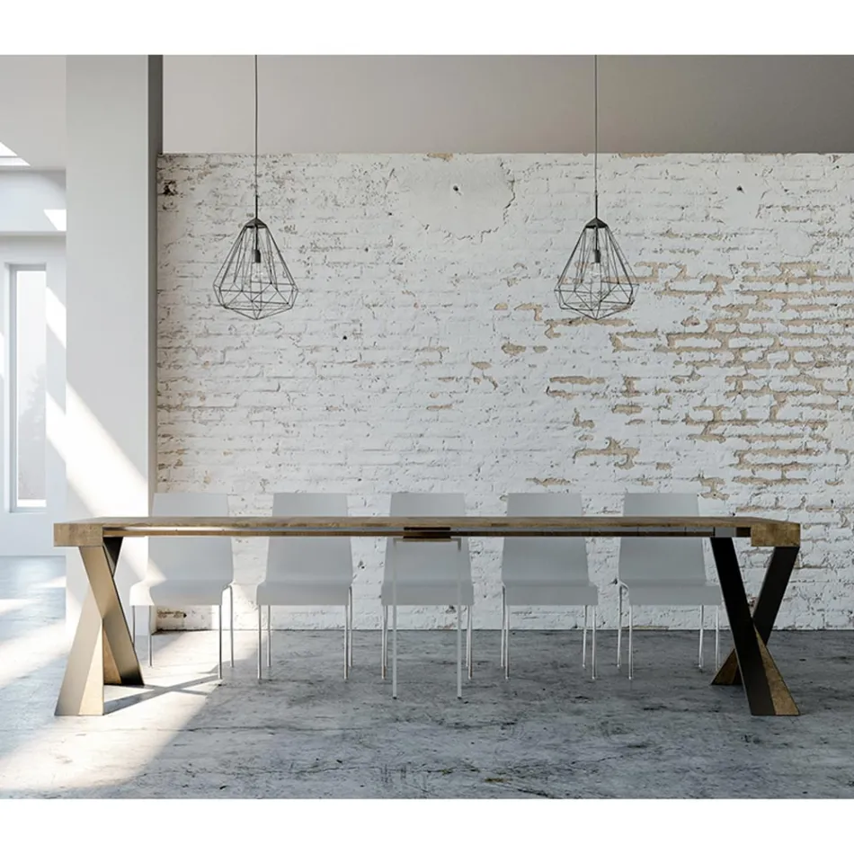 Moderne console uitschuifbaar tot 300 cm met antraciet frame Made in Italy - Avventura Viadurini