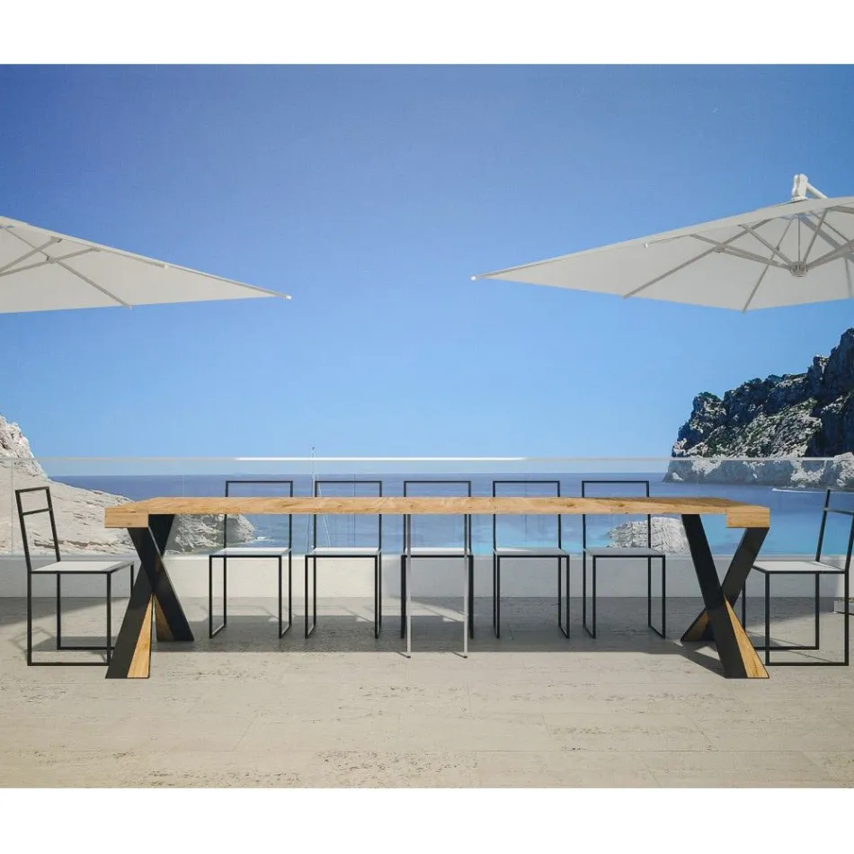 Moderne console uitschuifbaar tot 300 cm met antraciet frame Made in Italy - Avventura Viadurini