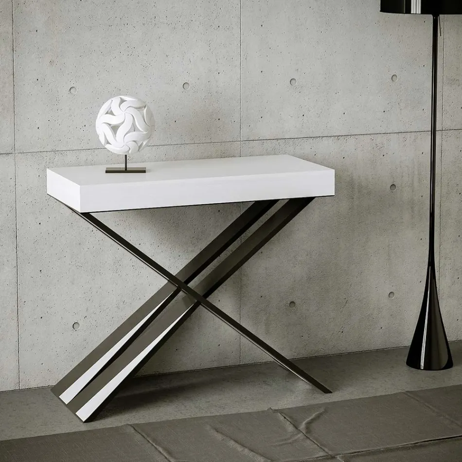 Moderne console uitschuifbaar tot 300 cm met antraciet frame Made in Italy - Avventura Viadurini