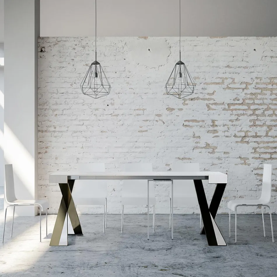 Moderne console uitschuifbaar tot 300 cm met antraciet frame Made in Italy - Avventura Viadurini