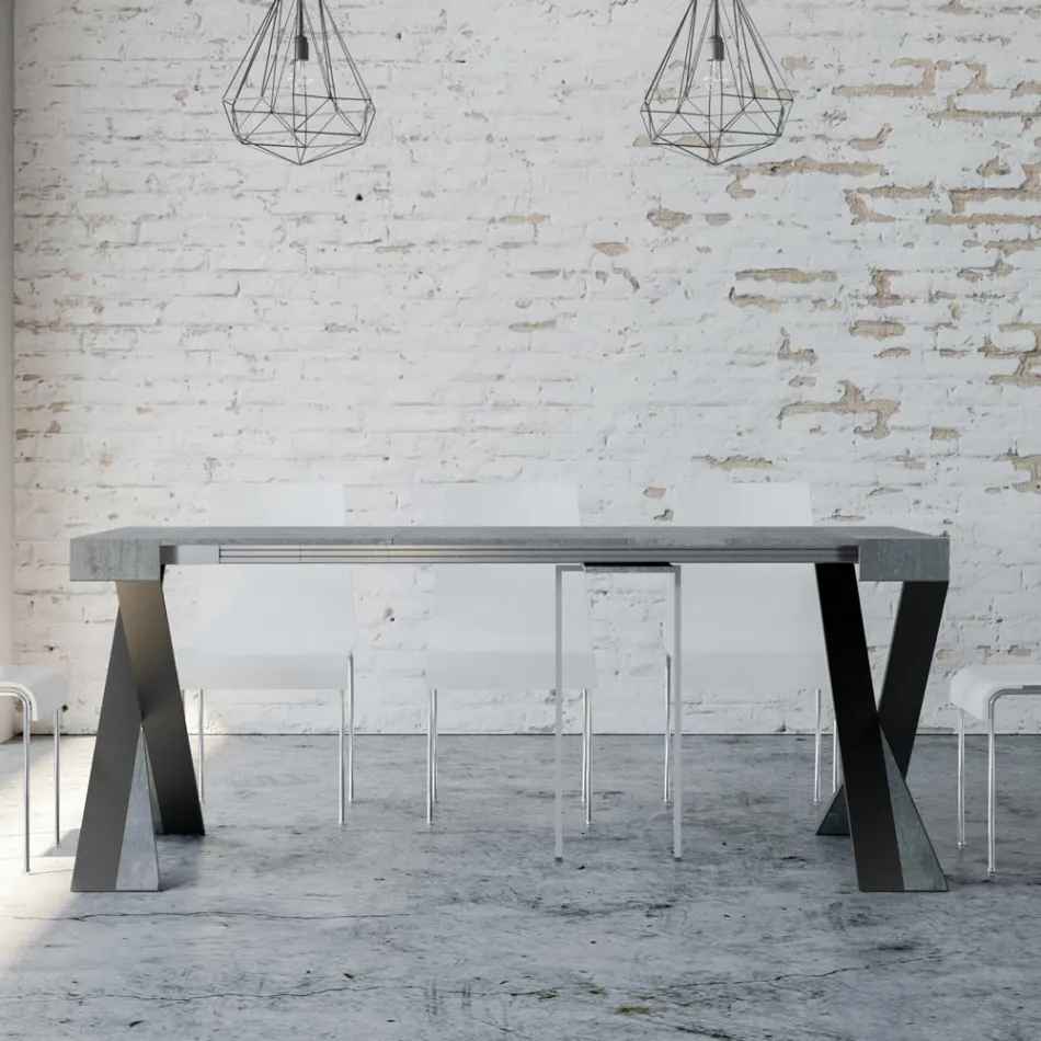 Moderne console uitschuifbaar tot 300 cm met antraciet frame Made in Italy - Avventura Viadurini