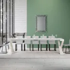 Moderne console uitschuifbaar tot 300 cm met wit frame Made in Italy - spiegel Viadurini