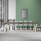 Moderne console uitschuifbaar tot 300 cm met wit frame Made in Italy - spiegel Viadurini