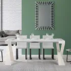 Moderne console uitschuifbaar tot 300 cm met wit frame Made in Italy - spiegel Viadurini