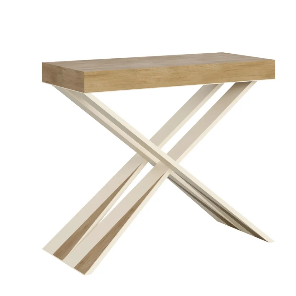 Moderne console uitschuifbaar tot 300 cm met wit frame Made in Italy - spiegel Viadurini