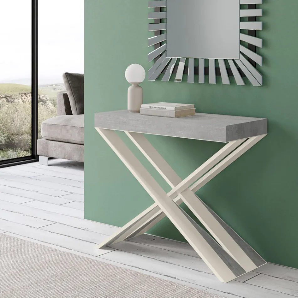 Moderne console uitschuifbaar tot 300 cm met wit frame Made in Italy - spiegel Viadurini