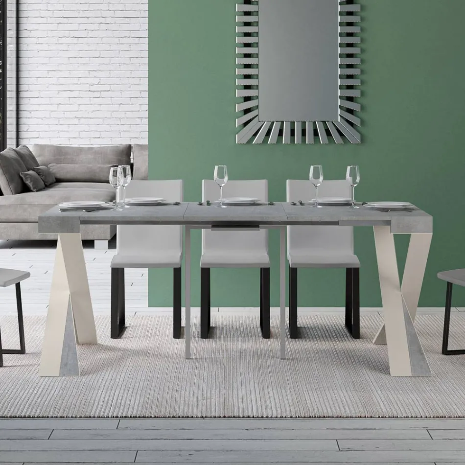 Moderne console uitschuifbaar tot 300 cm met wit frame Made in Italy - spiegel Viadurini