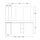 Uitschuifbare moderne console in eikenhout en metaal Made in Italy - Nappo Viadurini