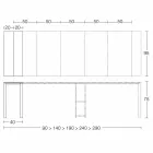 Uitschuifbare moderne console in eikenhout en metaal Made in Italy - Nappo Viadurini