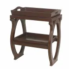 moderne console met Walter dienblad in bruin lederen jas Viadurini