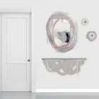 Moderne designconsole in zand en beige hout voor wandmontage - baan Viadurini