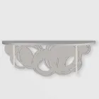 Moderne designconsole in zand en beige hout voor wandmontage - baan Viadurini