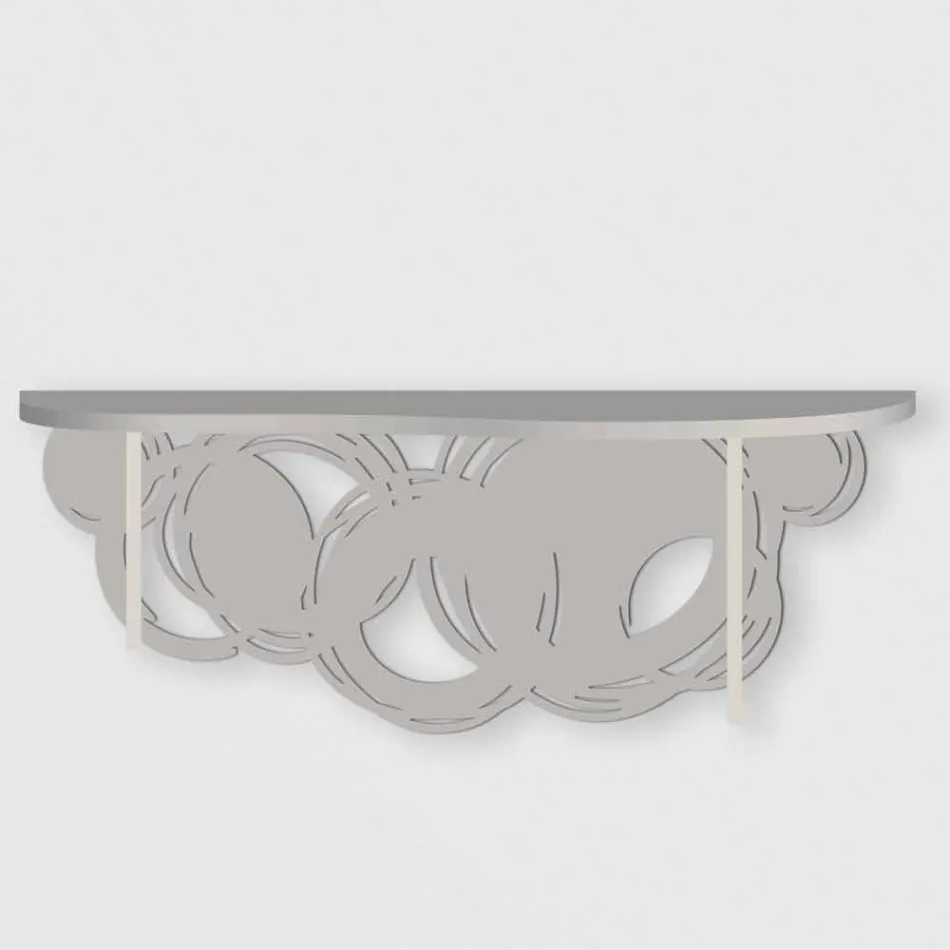 Moderne designconsole in zand en beige hout voor wandmontage - baan Viadurini