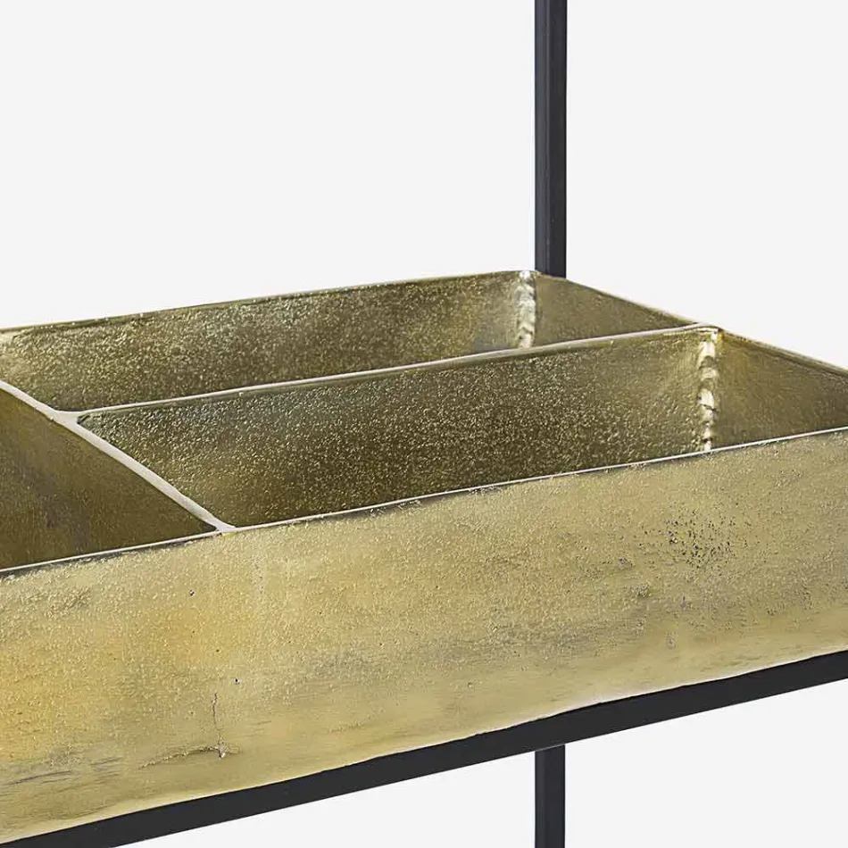 Moderne en elegante designconsole van staal en glas Homemotion - Malpensa Viadurini