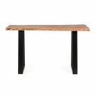Moderne console in acaciahout en staal Design Homemotion - Teresanna Viadurini